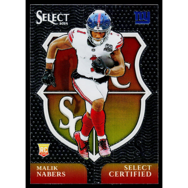 Malik Nabers 2024 Panini Select Select Certified Rookies #6 New York Giants