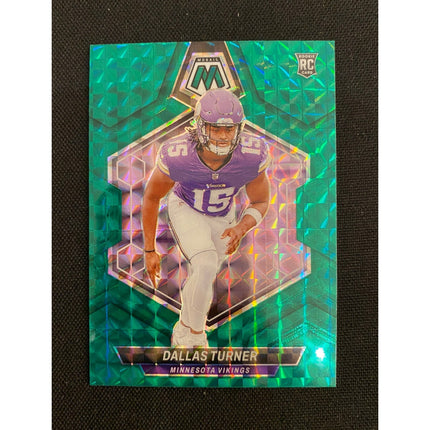 Dallas Turner 2024 Panini Mosaic #317 RC Green Parallel Vikings