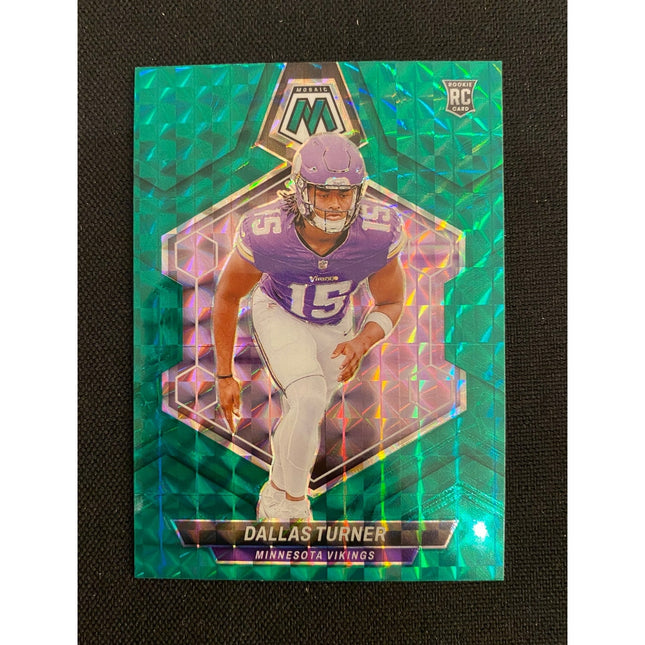 Dallas Turner 2024 Panini Mosaic #317 RC Green Parallel Vikings