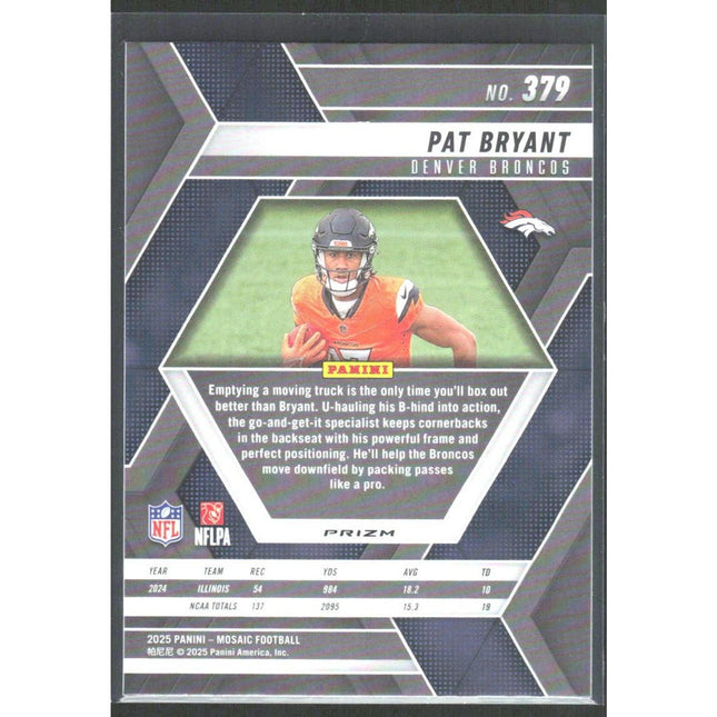 Pat Bryant 2025 Panini Mosaic #379 RC Denver Broncos