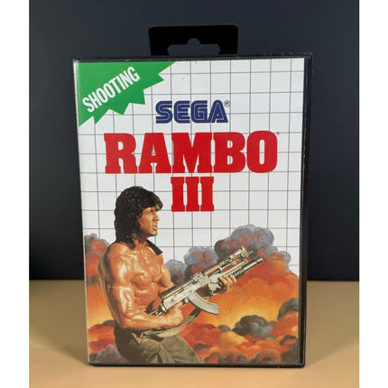 Rambo III Sega Master System Cartridge Vintage Action Shooter Game