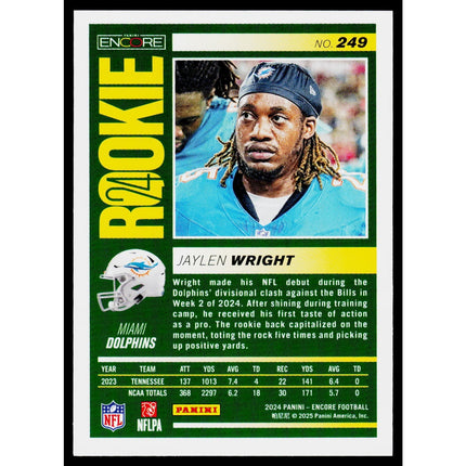 Jaylen Wright 2024 Panini Encore #249 RC Miami Dolphins