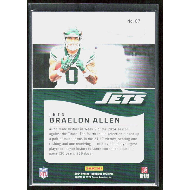 2024 Panini Illusions Braelon Allen #67 New York Jets