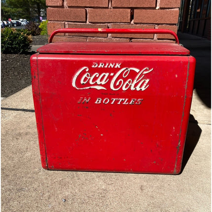 Vintage Coca Cola Cooler with Tray Original Paint