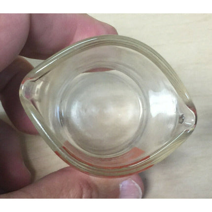 Vintage Log Cabin Syrup Clear Glass Double Spout Pancake Pour Cup Server