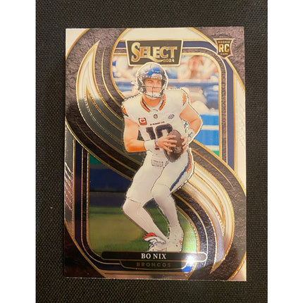 2024 Panini Select Bo Nix #117 Silver Prizm Premier RC Rookie Card