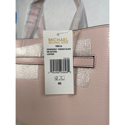 Michael Kors Emilia Small Pebbled Leather Satchel Powder Blush NWT MSRP $498