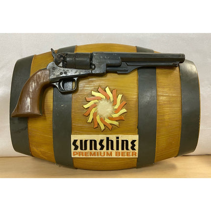 Vintage Sunshine Premium Beer Plaster Sign “A Son-Of-A-Gun Beer” Bar Advertising