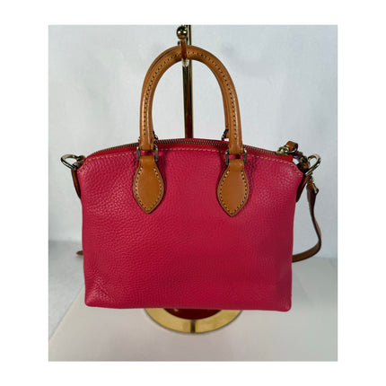 Dooney & Bourke Pebble Grain Geena Satchel Hot Pink Leather Handbag Purse MSRP $348