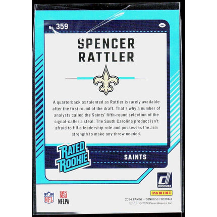 Spencer Rattler 2024 Donruss #359 RC New Orleans Saints