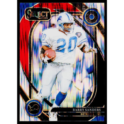 Barry Sanders 2024 Panini Select Black & Red Prizm Shock #208 Detroit Lions