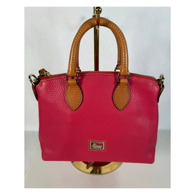 Dooney & Bourke Pebble Grain Geena Satchel Hot Pink Leather Handbag Purse MSRP $348