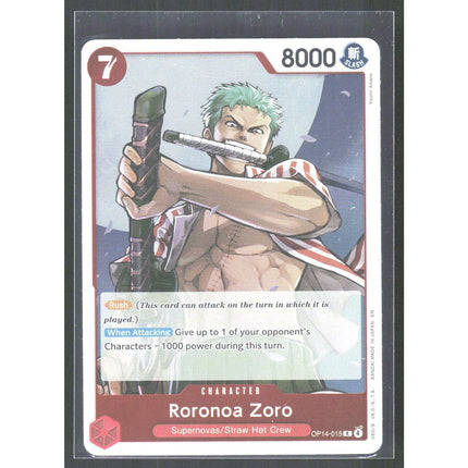 Roronoa Zoro The Azure Sea's Seven #OP14-015 Rare