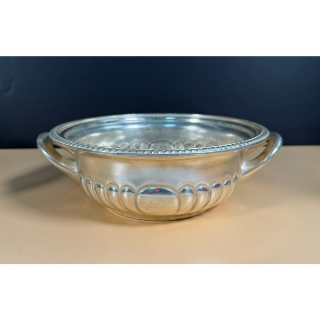 4 Star Admiral International Silver Soldered Serving Bowl 9" Vintage