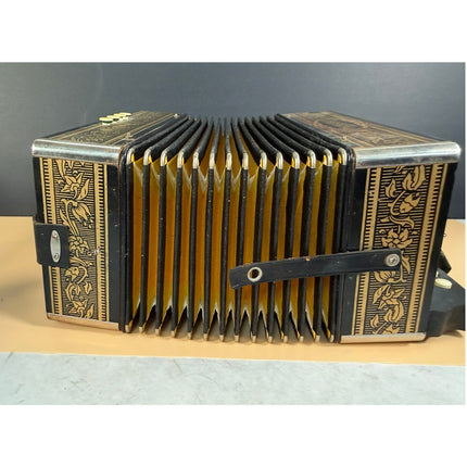 Hohner Melodeon Pokerwork / Club Style 2-Row Diatonic Working Musical Instrument