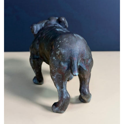 Early Cast Metal Bulldog Figurine 7" Statue