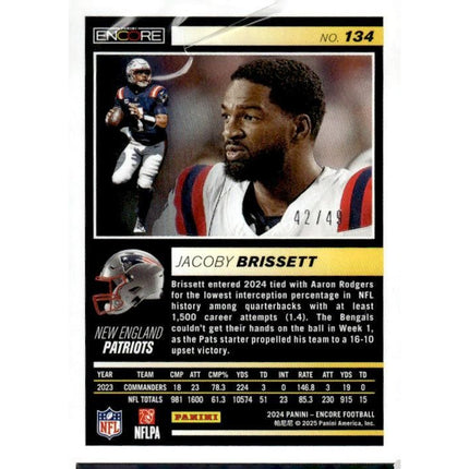 Jacoby Brissett 2024 Panini Encore #134 New England Patriots
