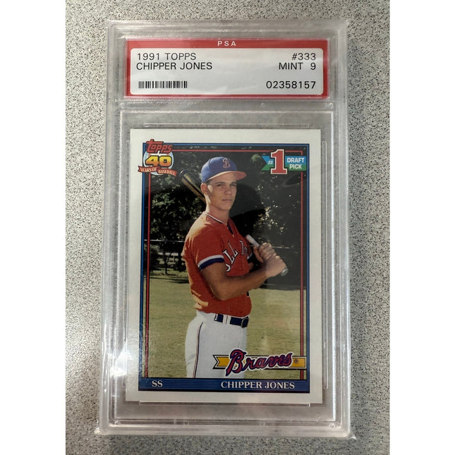 1991 Topps 40 Chipper Jones #333 PSA 9 Mint Baseball Trading Card