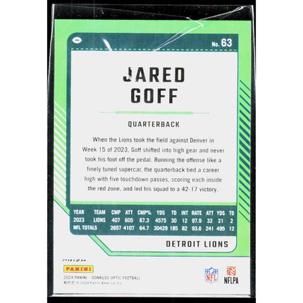 Jared Goff 2024 Donruss Optic #63 Detroit Lions