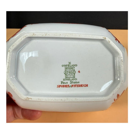Copeland Spode Fitzhugh Red Covered Vegetable Dish Tureen England Fine Stone