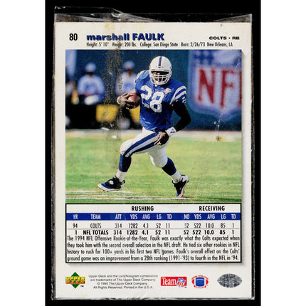 Marshall Faulk 1995 Collector's Choice #80 Indianapolis Colts