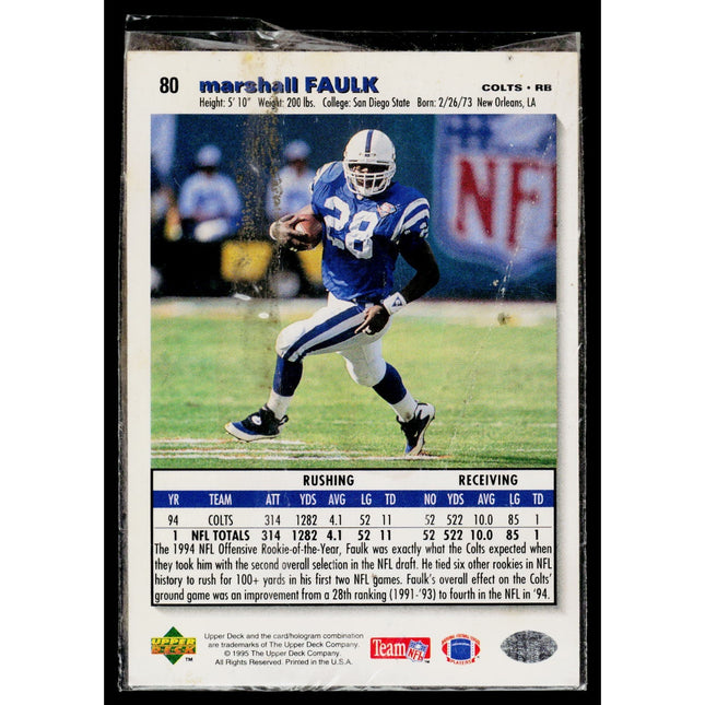 Marshall Faulk 1995 Collector's Choice #80 Indianapolis Colts