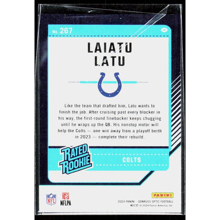 Laiatu Latu 2024 Donruss Optic #267 Rookie RC Card Indianapolis Colts