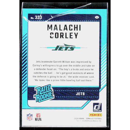 Malachi Corley 2024 Donruss #333 RC New York Jets