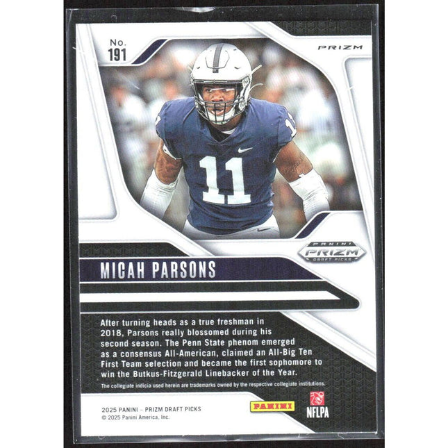Micah Parsons 2025 Panini Prizm Draft Picks Prizms Gold Ice #191 Penn State