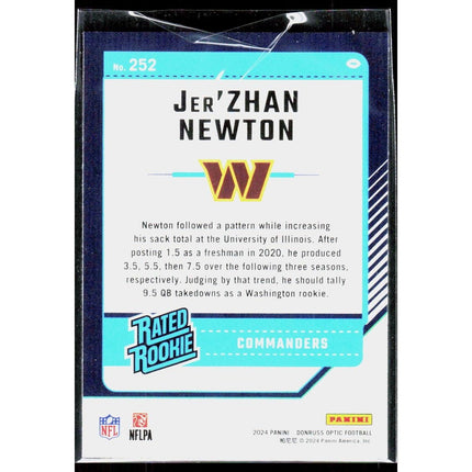 Jer'Zhan Newton 2024 Donruss Optic #252 RC Commanders