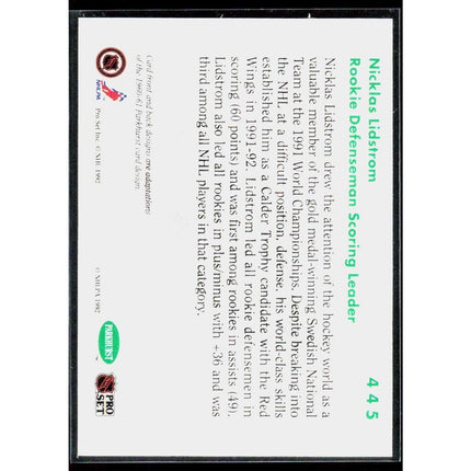 Nicklas Lidstrom 1991-92 Parkhurst #445 Detroit Red Wings