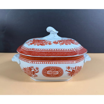 Copeland Spode Fitzhugh Red Covered Vegetable Dish Tureen England Fine Stone