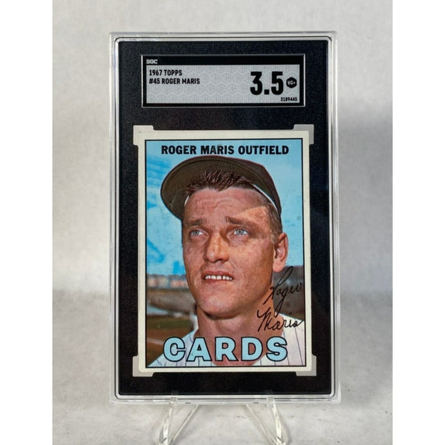 1967 Topps Roger Maris #45 SGC 3.5 – St. Louis Cardinals Hall Of Fame HOF Star