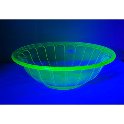 Federal Green Uranium Depression Glass Bowl Vintage