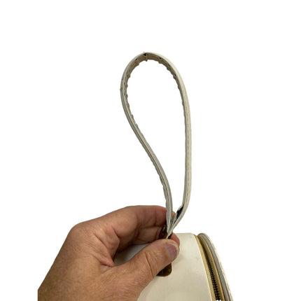 Vintage Delta Air Lines White Vinyl Carry-On Handbag Purse, Travel Tote