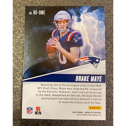 2024 Panini Absolute By Storm Rookie Card Drake Maye #BS-DME