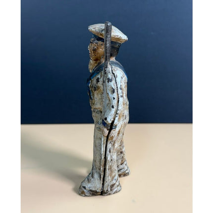 Hubley Sailor Still Bank 6" Vintage Cast Iron Coin Bank Original Paint