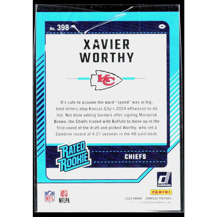 Xavier Worthy 2024 Donruss #398 RC Kansas City Chiefs