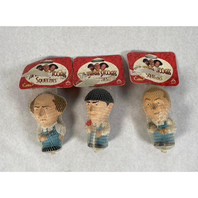 Three Stooges Squeezies 1999 Alpi NIP – Moe, Larry & Curly Set