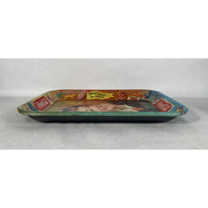Vintage 1950s Coca-Cola Menu Girl Metal Serving Tray – “Thirst Knows No Season”