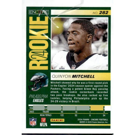Quinyon Mitchell 2024 Panini Encore Silver #282 SN,RC Philadelphia Eagles