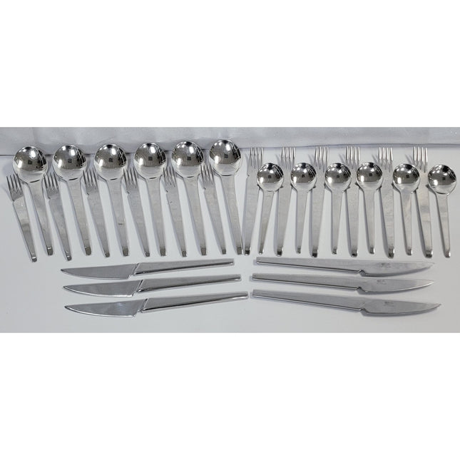 Rare Vintage Mikasa Millennium 30-Piece Stainless Flatware Set – Service for 6