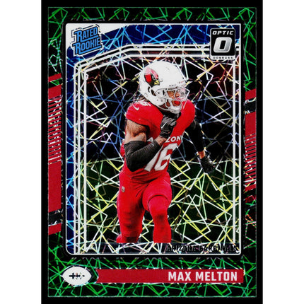 Max Melton 2024 Donruss Optic Rated Rookie Green Velocity Prizm #277 Cardinals