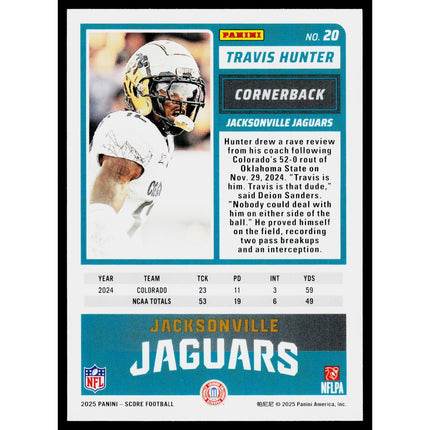 Travis Hunter 2025 Score-A-Treat #20 RC Jacksonville Jaguars