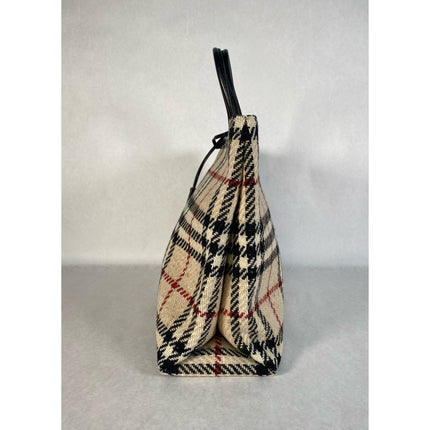 Burberry Plaid Wool Tote with Dust Bag  Entrupy Authentication MSRP $350