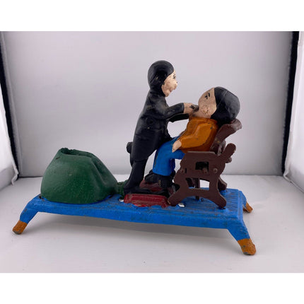 Reproduction Cast Iron Dentist Mechanical Bank Working Coin Bank 8.5"