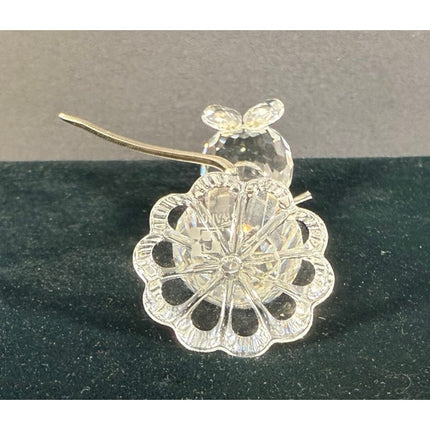 Swarovski Crystal Tall Cat Figurine Metal Tail & Whiskers Signed 3”