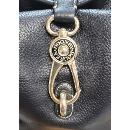 Dooney & Bourke Belvedere Black Pebble Leather Logo Lock Shoulder Bag MSRP $340