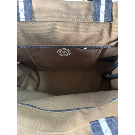 Marc Jacobs Signet Canvas Tote Bag Brown Beech Logo Shoulder Bag
