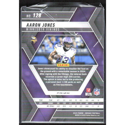 Aaron Jones 2025 Panini Mosaic Reactive Purple #128 Minnesota Vikings